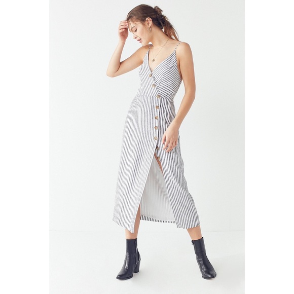 UO Amber Linen Button Down Dress - Picture 2 of 4